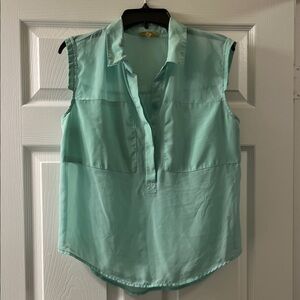 Princess Vera Wang Turquoise Sleeveless Blouse